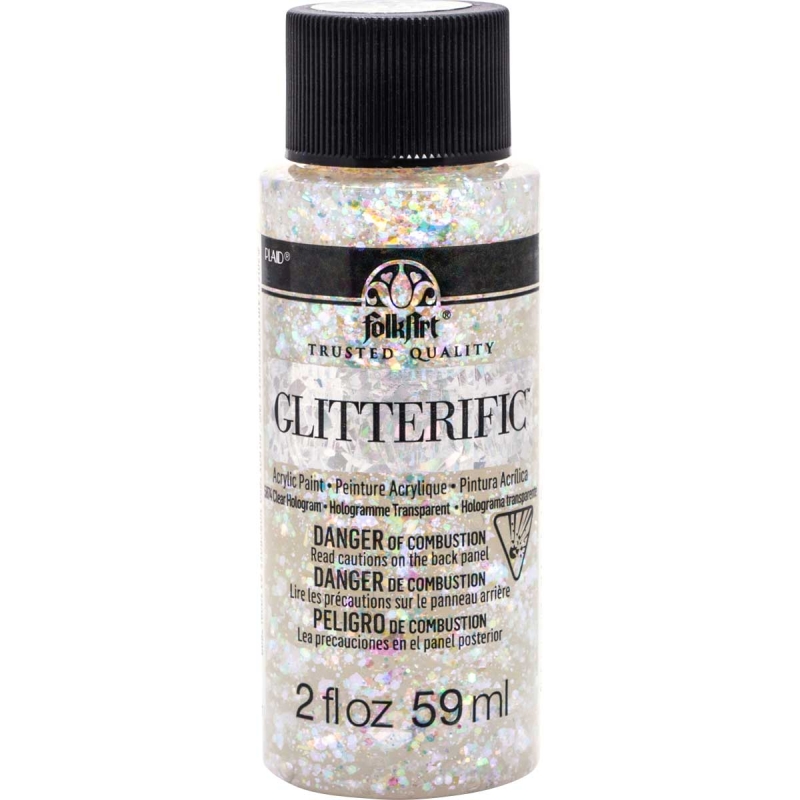 Clear Hologram FolkArt Glitterific 2oz