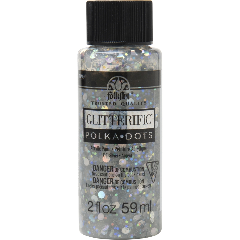 FolkArt Glitterific Icons - Silver Polka Dots (2oz)