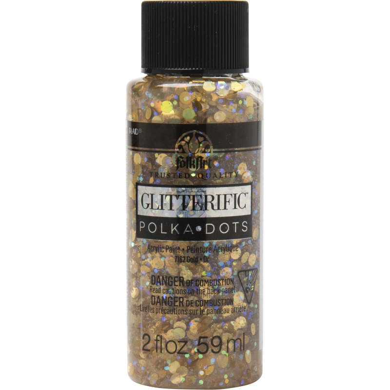 FolkArt Glitterific Icons - Gold Polka Dots (2oz) 