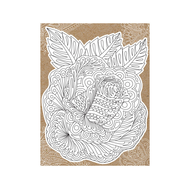 Rose-Cards-Die cut Colouring