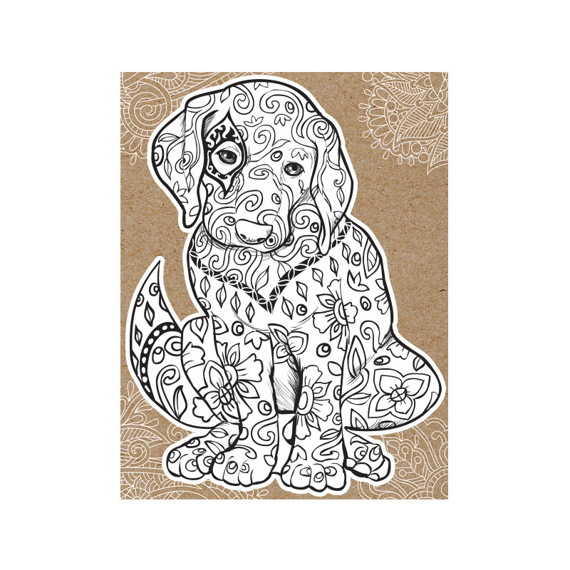 Puppy-Cards-Die cut Coloring
