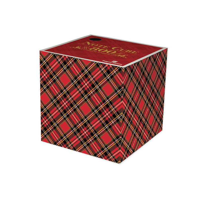 Holiday Plaid Note Cube