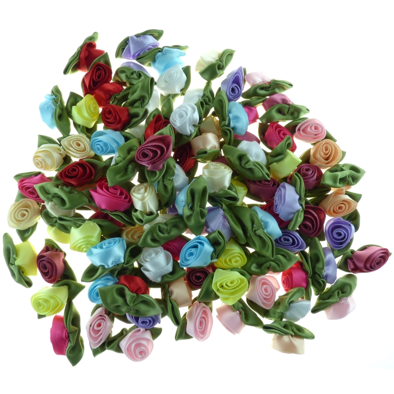 Assorted 1 - Large Ribbon Rose Pack 100