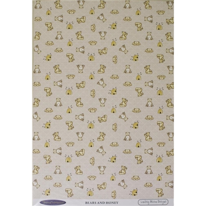 LM Bears And Honey Cardstock Sold in Pack of 10 Sheets