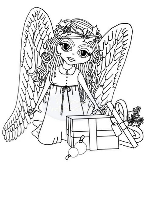 Polkadoodles Angel Pressies stamp set