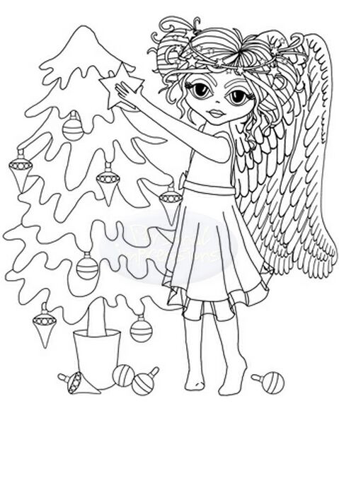 Polkadoodles Angel Tree stamp set
