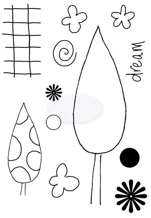Polkadoodles Dreamy Trees stamp set