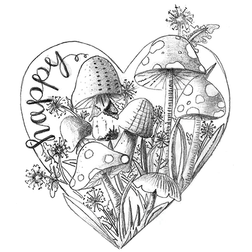 Spellbinders 3D Shading Happy Heart Rubber Stamp