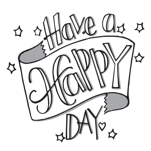 Spellbinders 3D Shading Happy Day Rubber Stamp