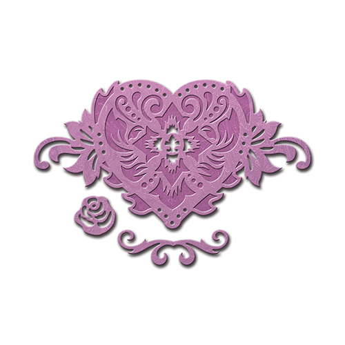 Spellbinders Die D-Lites - Floral Heart Accent