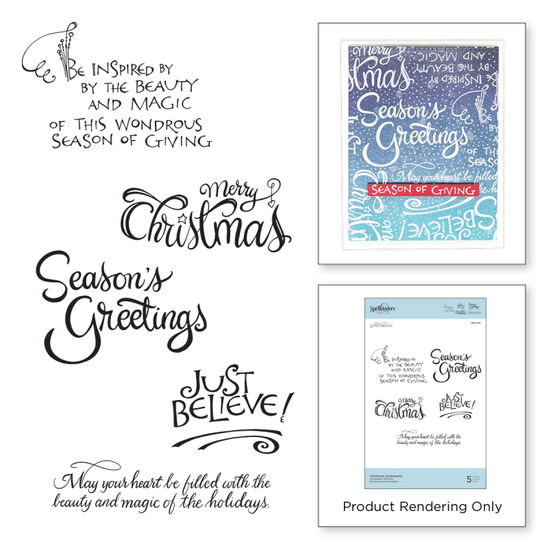 Christmas Sentiments Cling Rubber Stamps