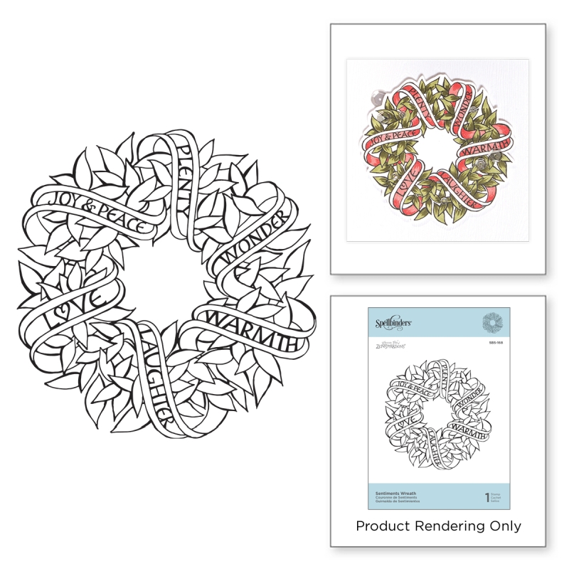 Spellbinders Sentiments Wreath stamp set