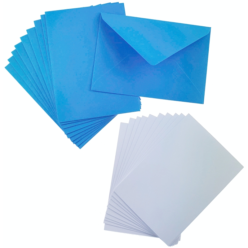 White A6 Card and Blue Envelope Packs (10)