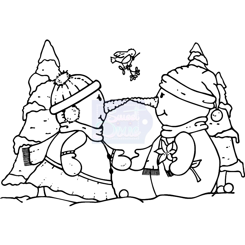 Sweet Dixie Snowy Kisses stamp set