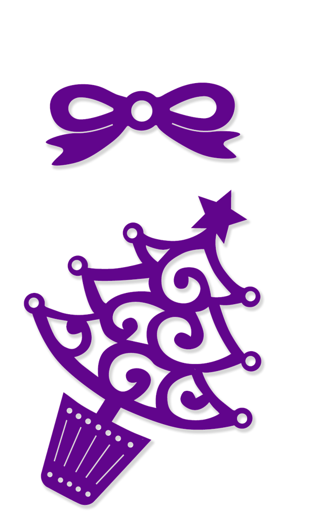 Sweet Dixie Swirly Tree & Bow die set