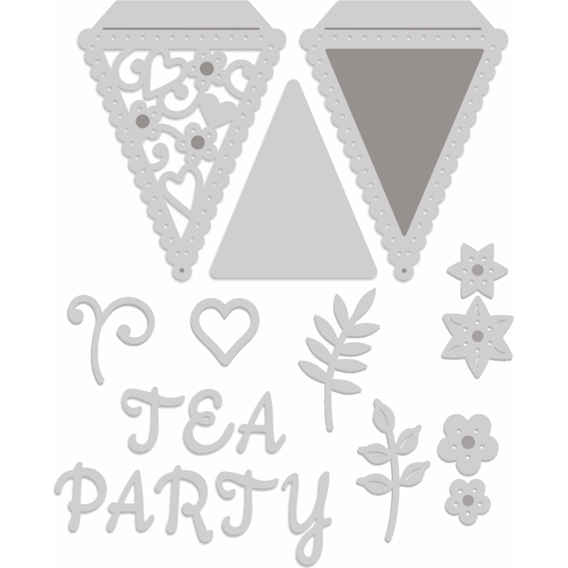 SD Tea Party Customisable Bunting Sweet Dixie Cutting Die