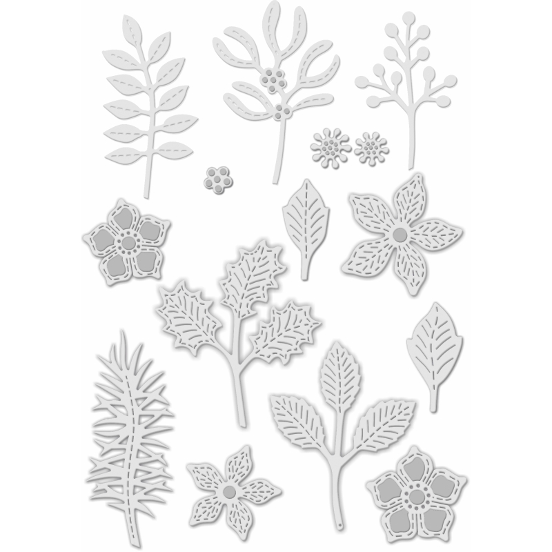 Sweet Dixie Stitched Winter Foliage die set