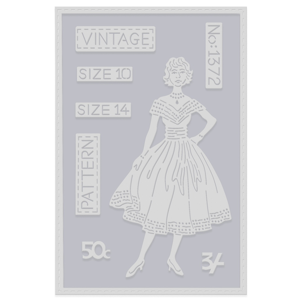 Vintage Dressmaking Pattern Sweet Dixie Cutting Die