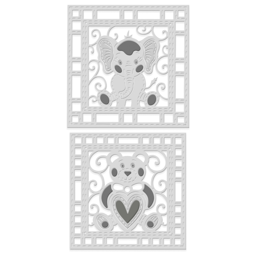 Elephant and Teddy Applique Patchwork Sweet Dixie Cutting Die