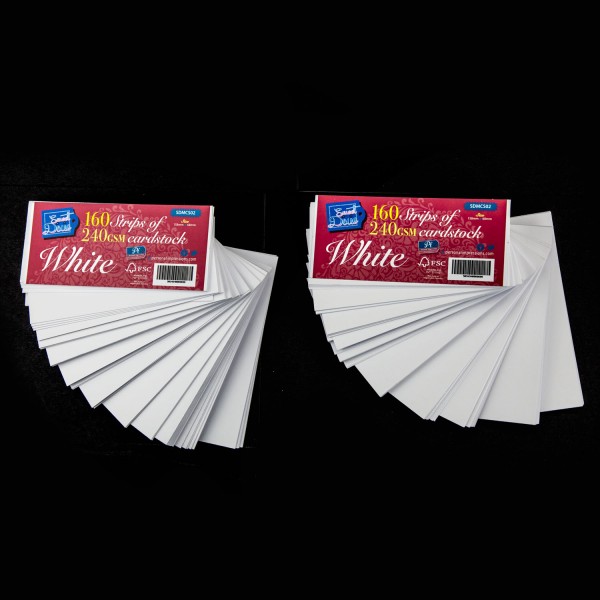 160 Card Strips White 147x76240gsm Size 147mm x 76mm