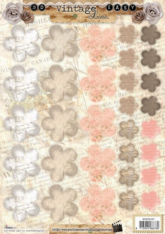 3D Vintage Flowers Numbers 357