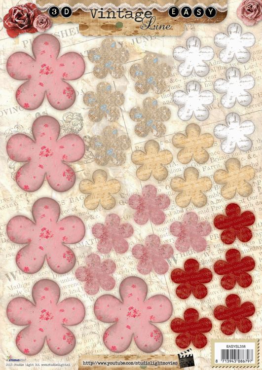 3D Vintage Flowers Numbers 358