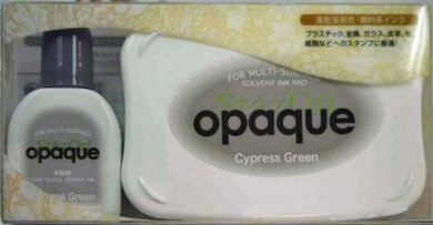 StazOn Opaque Cypress Green Ink Pad + Reinker