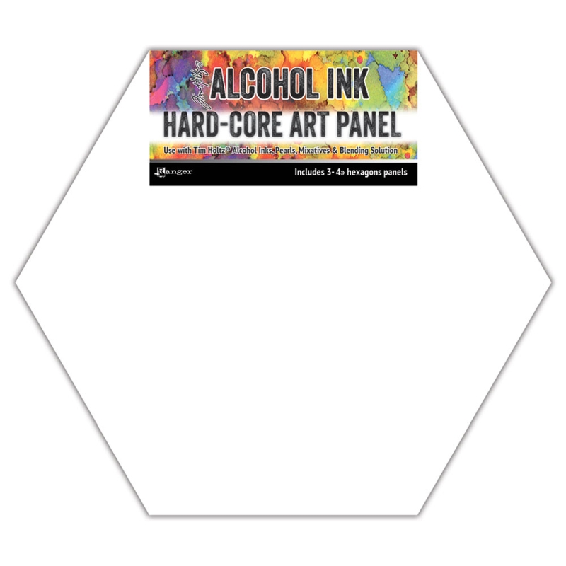 Tim Holtz Alcohol Ink Hard Core Art Panels (3 Pack) 4" Hex Shaped