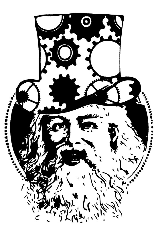 Tick Tock Father Christmas Rubber Stamp