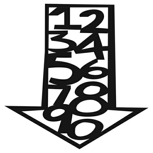 Stencil 4x4 Numbers in Arrow