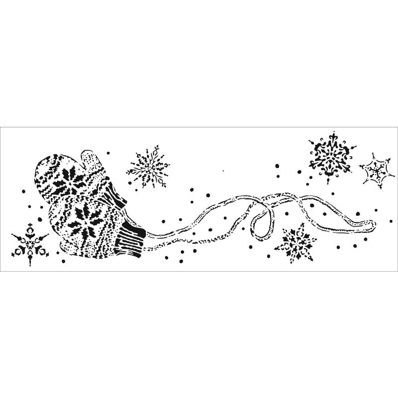 16½x6 Stencil Snowy Mittens