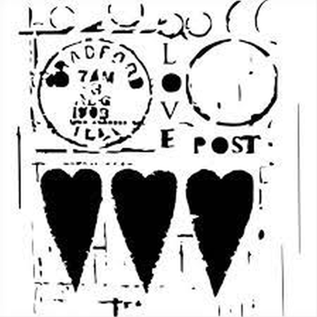 CLR12x12 Stencil Love Post