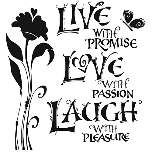 12x12 Stencil Live Love Laugh