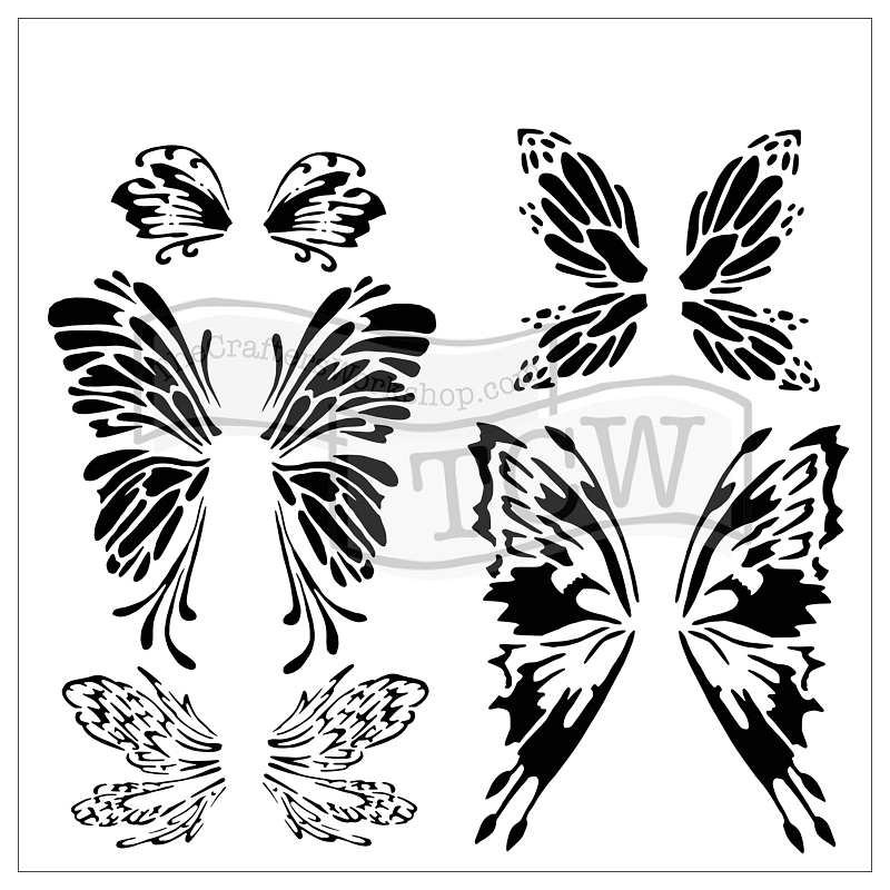 6x6 Stencil Fairy wings