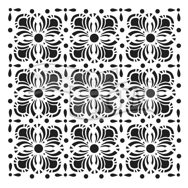 6x6 Stencil Flower Tiles