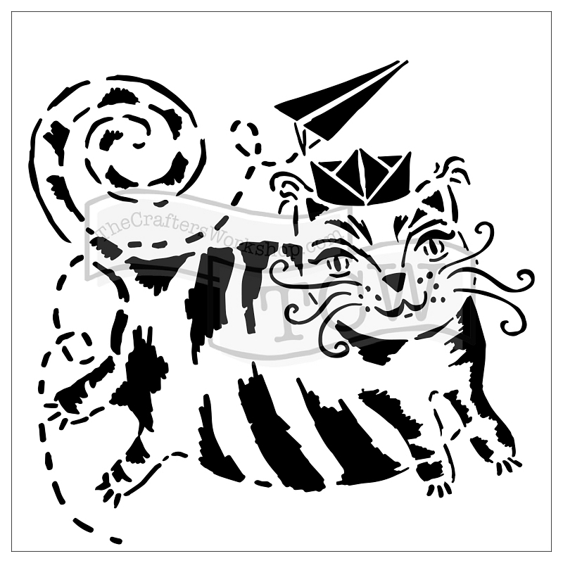 6x6 Stencil Flying Cat