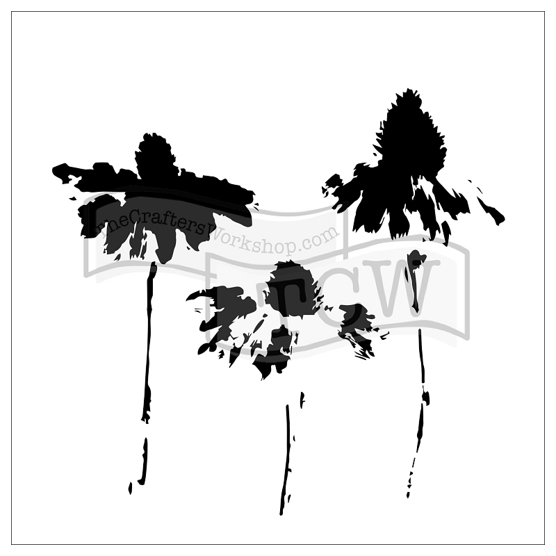 6x6 Stencil Cone Flowers