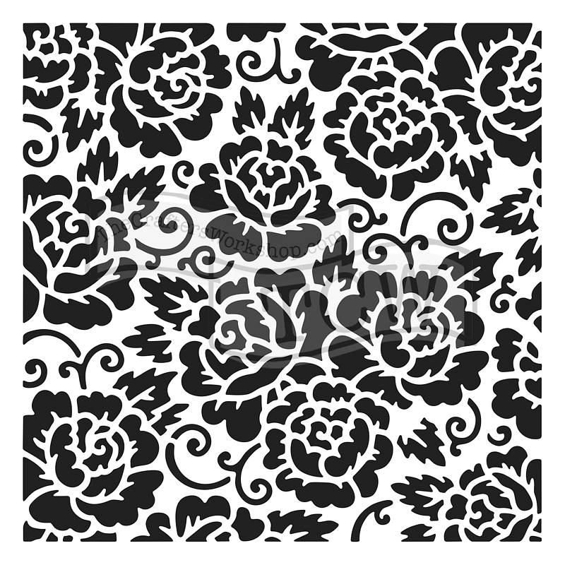 6x6 Stencil Rose Garden