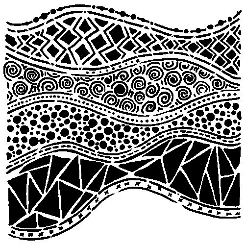 12x12 Stencil Crazy Waves