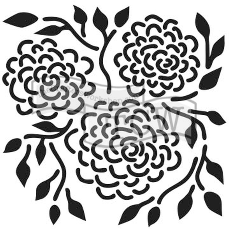 6x6 Stencil Round Flowers
