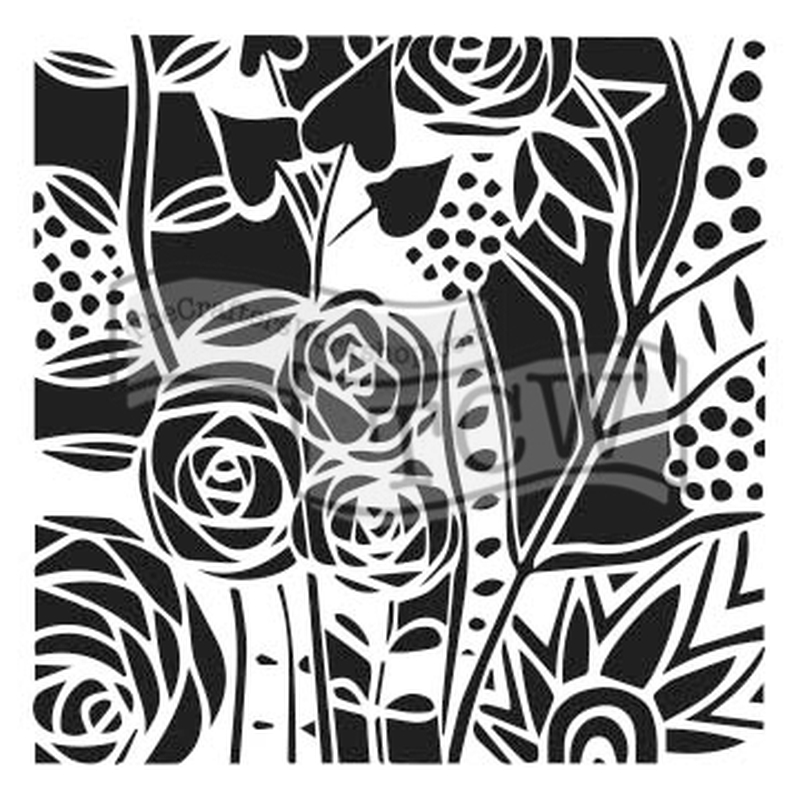 6x6 Stencil Wild Roses