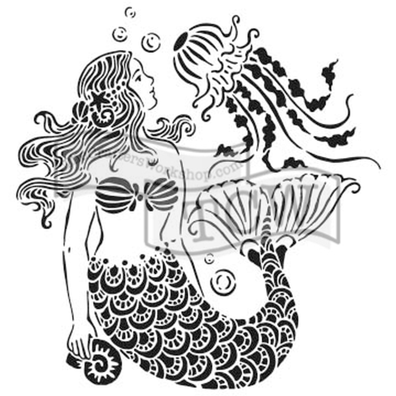 6x6 Stencil Mermaid Dreams