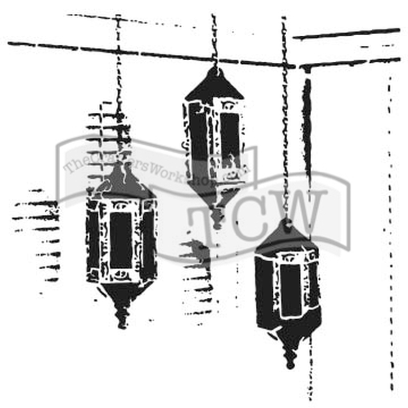 6x6 Stencil Exotic Lamps