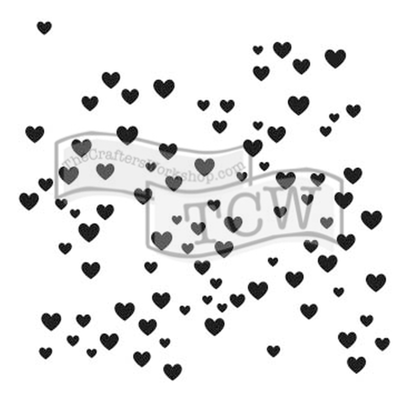 6x6 Stencil Micro Hearts