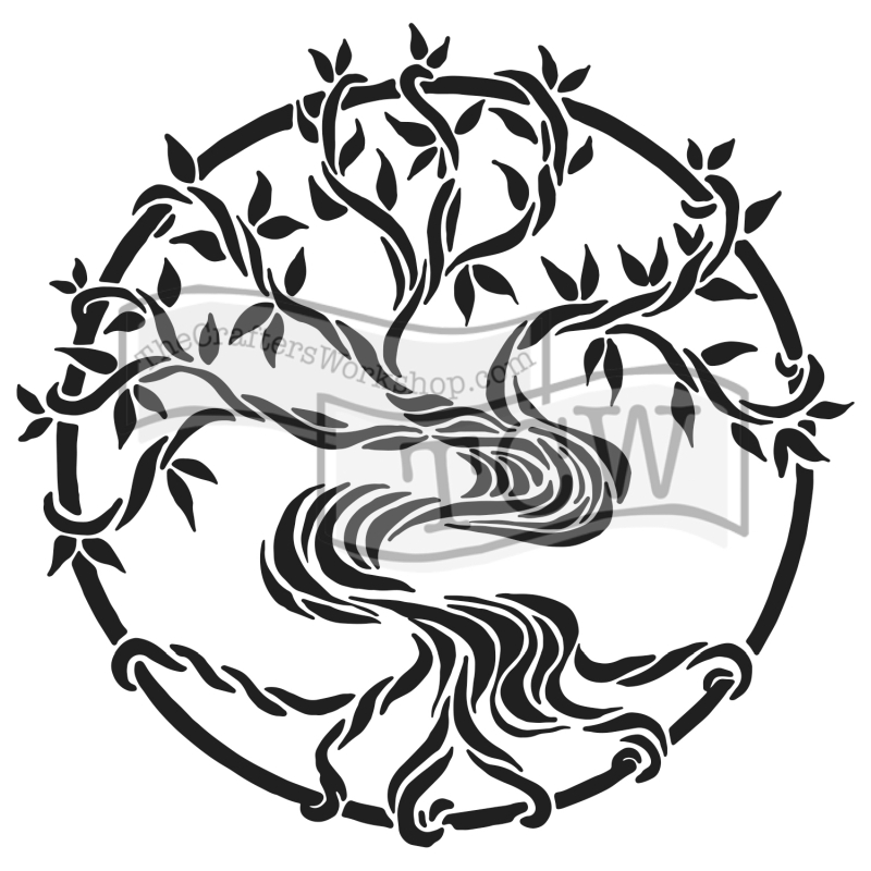6x6 Stencil Mystical Tree