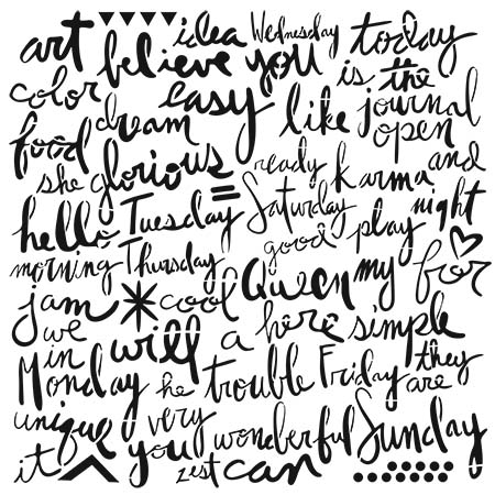 6x6 Stencil Script Words