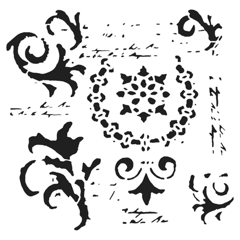 6x6 Stencil Vintage Scrolls