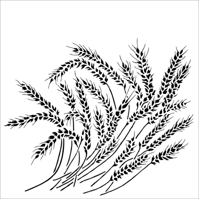 6x6 Stencil Wheat Stalks