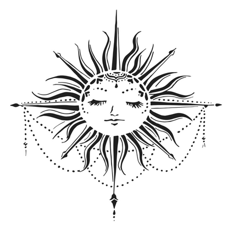 12x12 Stencil Celestial Sun