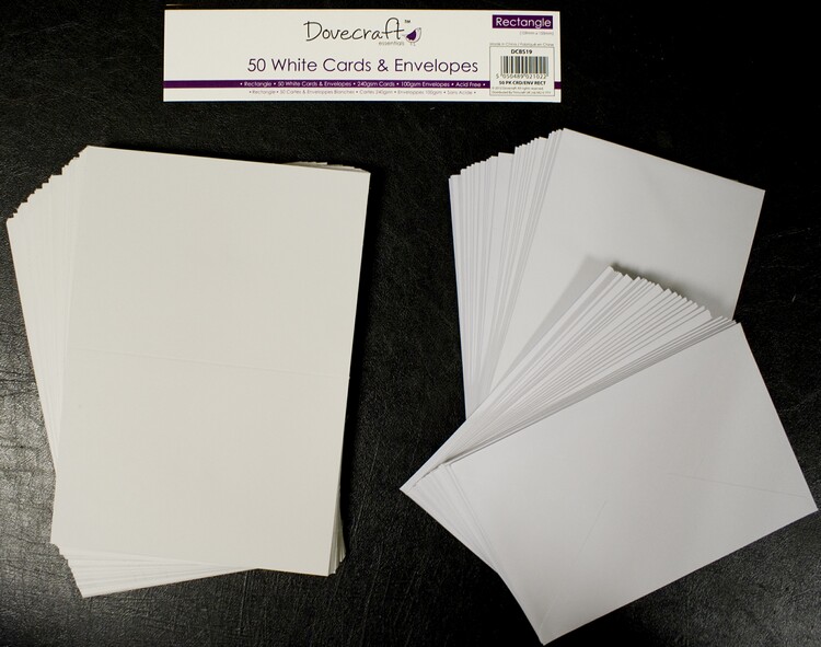 50 Pk Card & Envelopes Rectangle109 X 155Mm
